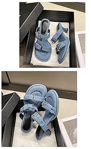 DIESEL デニム　サンダル　Y2K ヴィンテージ　38 Amazon | Vhitler Y2k サンダル ミュールヒールサンダル デニム